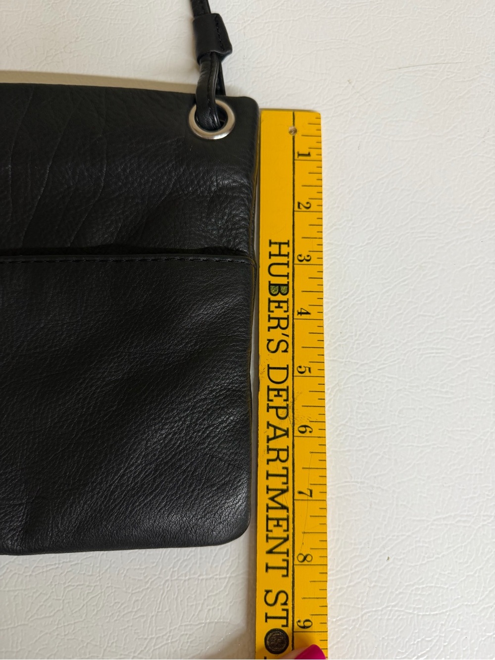 Black Genuine Leather Crossbody Bag with Grommet Detail - Picture 8 of 8